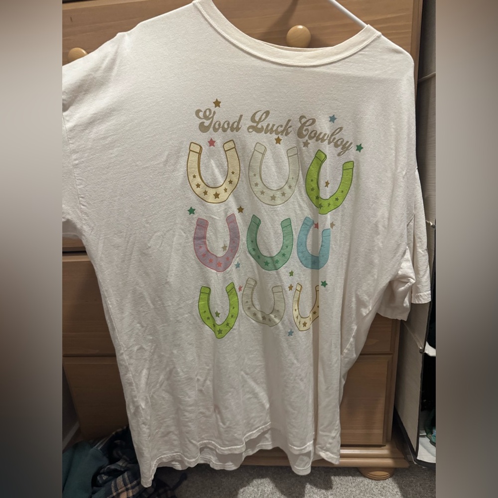 Good Luck Cowboy Pacsun Shirt Oversized White